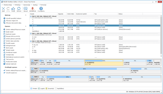 Bezplatný software pro diskové oddíly