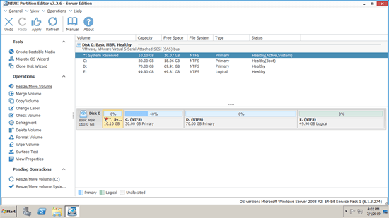 Extend system reserved